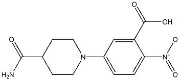 5-(4-carbamoylpiperidin-1-yl)-2-nitrobenzoic acid Struktur