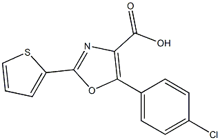 5-(4-chlorophenyl)-2-(thiophen-2-yl)-1,3-oxazole-4-carboxylic acid Struktur