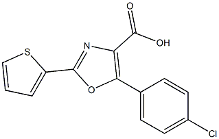 5-(4-chlorophenyl)-2-(thiophen-2-yl)-1,3-oxazole-4-carboxylic acid 化学構造式