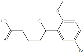 5-(5-bromo-2-methoxyphenyl)-5-hydroxypentanoic acid 化学構造式