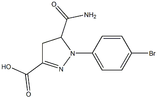 5-(aminocarbonyl)-1-(4-bromophenyl)-4,5-dihydro-1H-pyrazole-3-carboxylic acid Structure