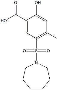 5-(azepane-1-sulfonyl)-2-hydroxy-4-methylbenzoic acid Struktur