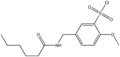 5-(hexanamidomethyl)-2-methoxybenzene-1-sulfonyl chloride Structure