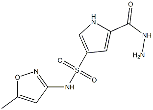 5-(hydrazinocarbonyl)-N-(5-methylisoxazol-3-yl)-1H-pyrrole-3-sulfonamide,,结构式