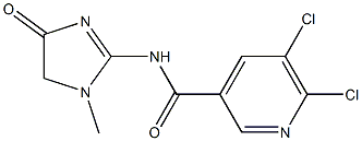 5,6-dichloro-N-(1-methyl-4-oxo-4,5-dihydro-1H-imidazol-2-yl)pyridine-3-carboxamide Struktur