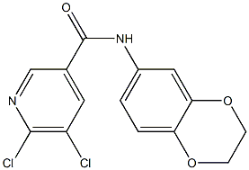 5,6-dichloro-N-(2,3-dihydro-1,4-benzodioxin-6-yl)pyridine-3-carboxamide Structure