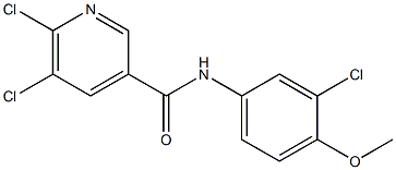 5,6-dichloro-N-(3-chloro-4-methoxyphenyl)pyridine-3-carboxamide 化学構造式