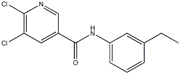 5,6-dichloro-N-(3-ethylphenyl)pyridine-3-carboxamide 化学構造式