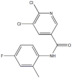 5,6-dichloro-N-(4-fluoro-2-methylphenyl)pyridine-3-carboxamide,,结构式