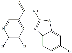 5,6-dichloro-N-(6-chloro-1,3-benzothiazol-2-yl)pyridine-3-carboxamide 化学構造式