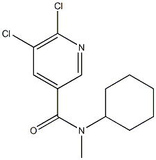 5,6-dichloro-N-cyclohexyl-N-methylpyridine-3-carboxamide 化学構造式