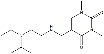 5-[({2-[bis(propan-2-yl)amino]ethyl}amino)methyl]-1,3-dimethyl-1,2,3,4-tetrahydropyrimidine-2,4-dione,,结构式