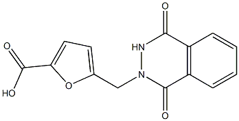 5-[(1,4-dioxo-1,2,3,4-tetrahydrophthalazin-2-yl)methyl]furan-2-carboxylic acid,,结构式