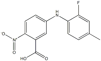 5-[(2-fluoro-4-methylphenyl)amino]-2-nitrobenzoic acid Struktur