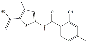 5-[(2-hydroxy-4-methylbenzene)amido]-3-methylthiophene-2-carboxylic acid