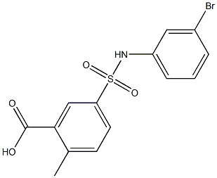 5-[(3-bromophenyl)sulfamoyl]-2-methylbenzoic acid,,结构式