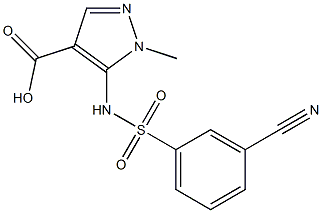 5-[(3-cyanobenzene)sulfonamido]-1-methyl-1H-pyrazole-4-carboxylic acid Struktur