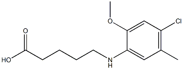 5-[(4-chloro-2-methoxy-5-methylphenyl)amino]pentanoic acid 化学構造式