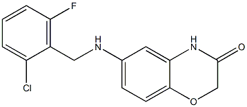 6-{[(2-chloro-6-fluorophenyl)methyl]amino}-3,4-dihydro-2H-1,4-benzoxazin-3-one Structure