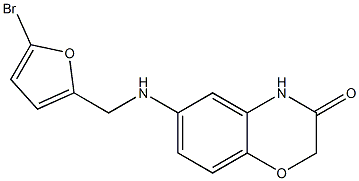 6-{[(5-bromofuran-2-yl)methyl]amino}-3,4-dihydro-2H-1,4-benzoxazin-3-one,,结构式
