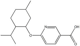 6-{[5-methyl-2-(propan-2-yl)cyclohexyl]oxy}pyridine-3-carboxylic acid Struktur