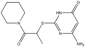 6-amino-2-{[1-oxo-1-(piperidin-1-yl)propan-2-yl]sulfanyl}-3,4-dihydropyrimidin-4-one Structure