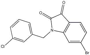 6-bromo-1-[(3-chlorophenyl)methyl]-2,3-dihydro-1H-indole-2,3-dione Structure