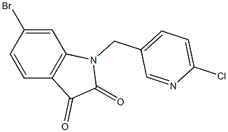 6-bromo-1-[(6-chloropyridin-3-yl)methyl]-2,3-dihydro-1H-indole-2,3-dione Structure