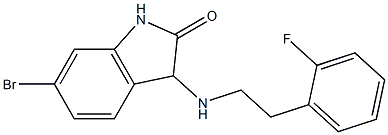 6-bromo-3-{[2-(2-fluorophenyl)ethyl]amino}-2,3-dihydro-1H-indol-2-one Struktur