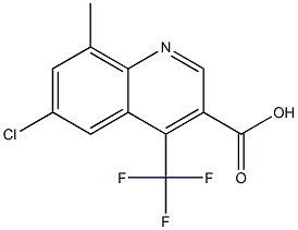 6-chloro-8-methyl-4-(trifluoromethyl)quinoline-3-carboxylic acid 结构式