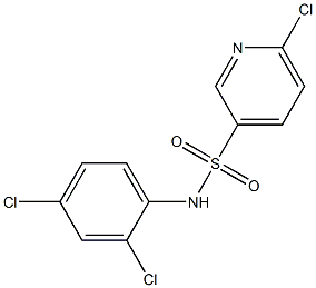 6-chloro-N-(2,4-dichlorophenyl)pyridine-3-sulfonamide,,结构式