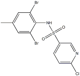 6-chloro-N-(2,6-dibromo-4-methylphenyl)pyridine-3-sulfonamide Structure