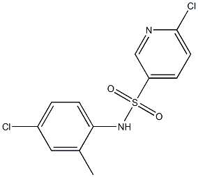 6-chloro-N-(4-chloro-2-methylphenyl)pyridine-3-sulfonamide 结构式