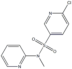 6-chloro-N-methyl-N-(pyridin-2-yl)pyridine-3-sulfonamide 化学構造式