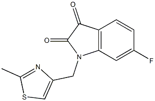 6-fluoro-1-[(2-methyl-1,3-thiazol-4-yl)methyl]-2,3-dihydro-1H-indole-2,3-dione 结构式