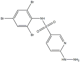 6-hydrazinyl-N-(2,4,6-tribromophenyl)pyridine-3-sulfonamide Struktur