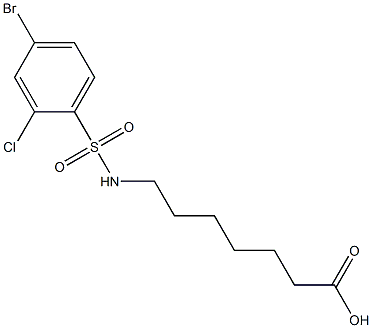 7-[(4-bromo-2-chlorobenzene)sulfonamido]heptanoic acid Structure