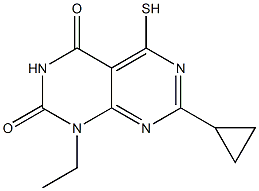 7-cyclopropyl-1-ethyl-5-mercaptopyrimido[4,5-d]pyrimidine-2,4(1H,3H)-dione,,结构式