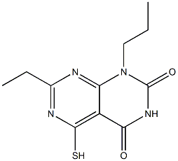 7-ethyl-5-mercapto-1-propylpyrimido[4,5-d]pyrimidine-2,4(1H,3H)-dione,,结构式