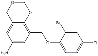 8-(2-bromo-4-chlorophenoxymethyl)-2,4-dihydro-1,3-benzodioxin-6-amine Structure