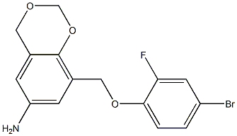 8-(4-bromo-2-fluorophenoxymethyl)-2,4-dihydro-1,3-benzodioxin-6-amine,,结构式