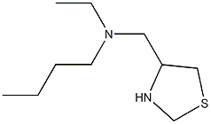 butyl(ethyl)(1,3-thiazolidin-4-ylmethyl)amine,,结构式