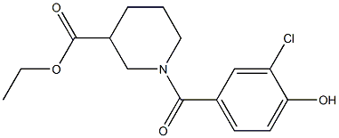 ethyl 1-[(3-chloro-4-hydroxyphenyl)carbonyl]piperidine-3-carboxylate 化学構造式