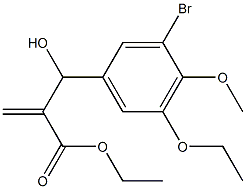 ethyl 2-[(3-bromo-5-ethoxy-4-methoxyphenyl)(hydroxy)methyl]prop-2-enoate Struktur