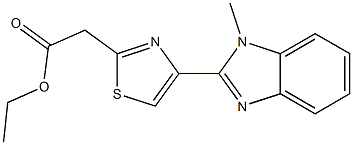 ethyl 2-[4-(1-methyl-1H-1,3-benzodiazol-2-yl)-1,3-thiazol-2-yl]acetate Structure