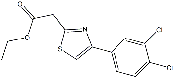 ethyl 2-[4-(3,4-dichlorophenyl)-1,3-thiazol-2-yl]acetate Struktur