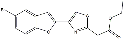 ethyl 2-[4-(5-bromo-1-benzofuran-2-yl)-1,3-thiazol-2-yl]acetate 化学構造式