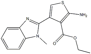 ethyl 2-amino-4-(1-methyl-1H-1,3-benzodiazol-2-yl)thiophene-3-carboxylate 化学構造式