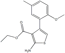 ethyl 2-amino-4-(2-methoxy-5-methylphenyl)thiophene-3-carboxylate 结构式