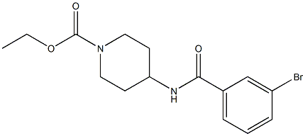 ethyl 4-[(3-bromobenzene)amido]piperidine-1-carboxylate Struktur